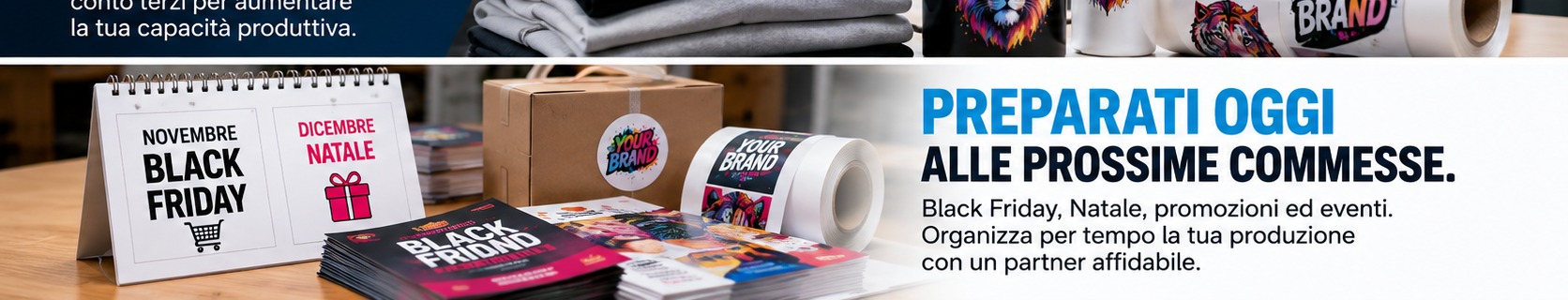 Promozioni di Black Friday e Natale: preparazione delle commesse